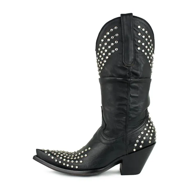 sendra-boots-flash-13-negro-damen-cowboy-stiefel-swarovski image 1