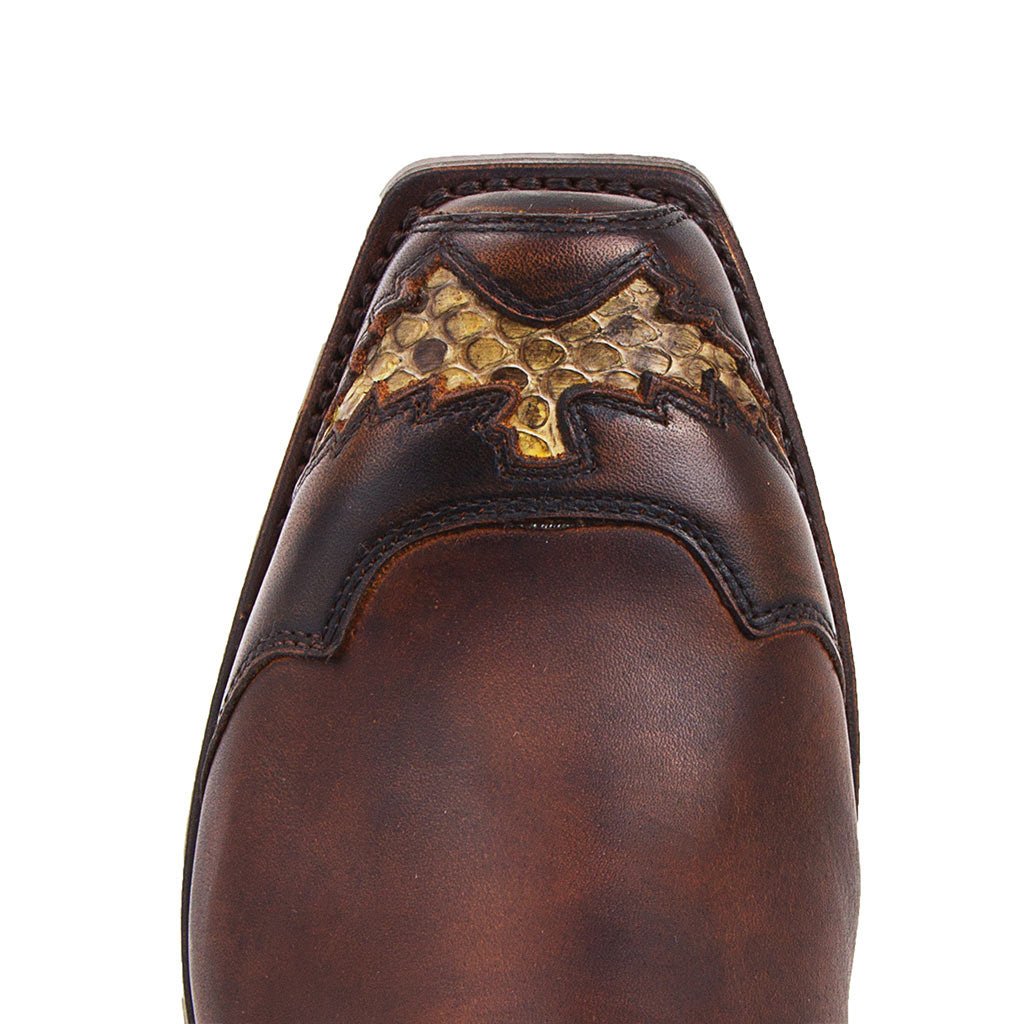 sendra-boots-4060-biker-boots-braun-python-quadratspitze image 5