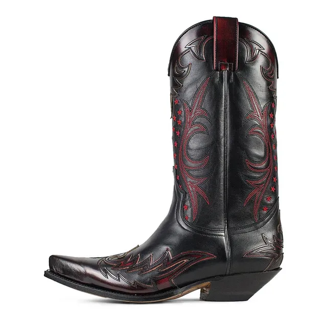sendra-boots-s0129-9768-cuervo-cowboystiefel-damen-rot-schwarz image 1