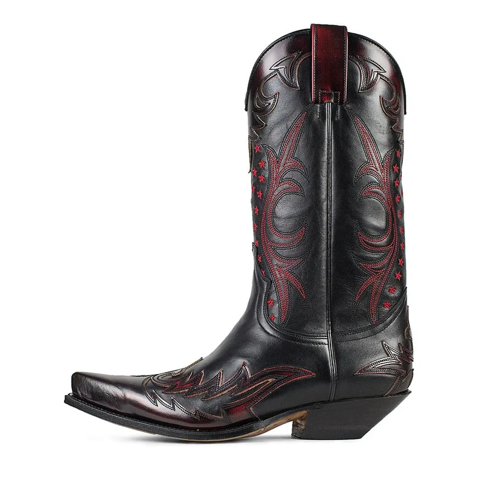 sendra-boots-s0129-9768-cuervo-cowboystiefel-damen-rot-schwarz image 1