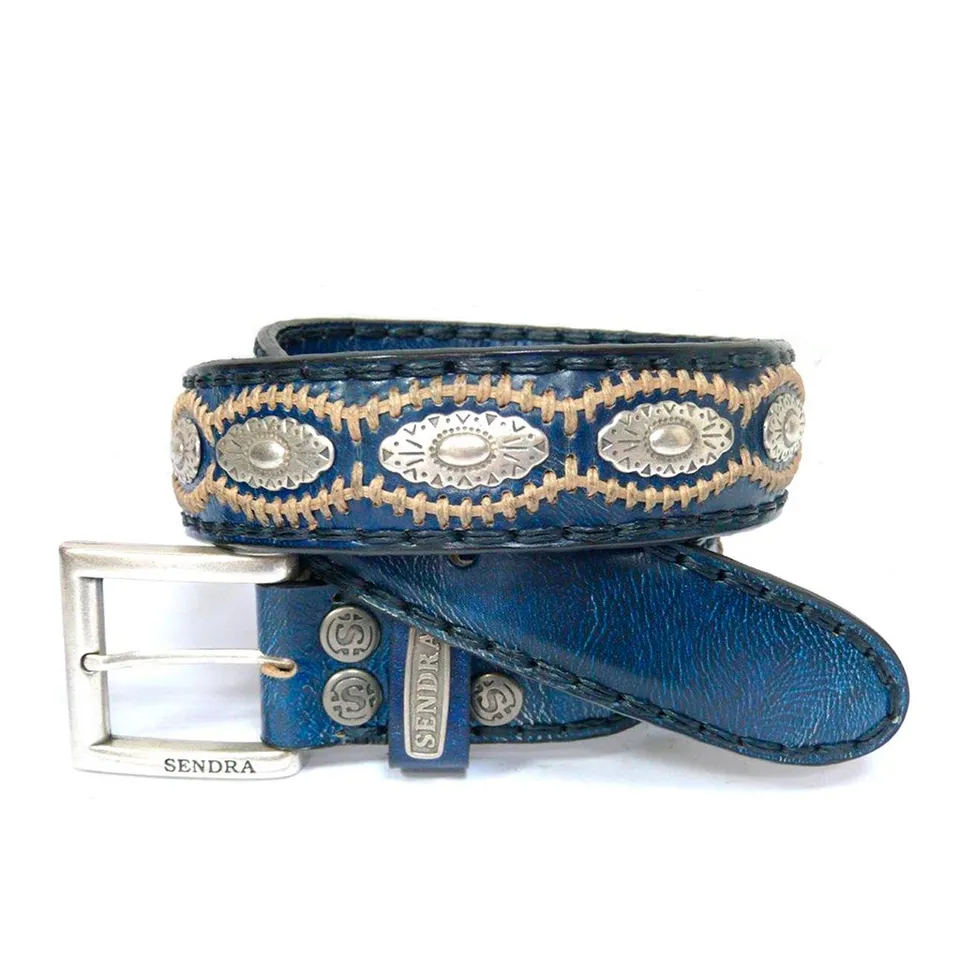 sendra-boots-7606-denver-g-rtel-blau-4-cm-mit-stickerei image 1