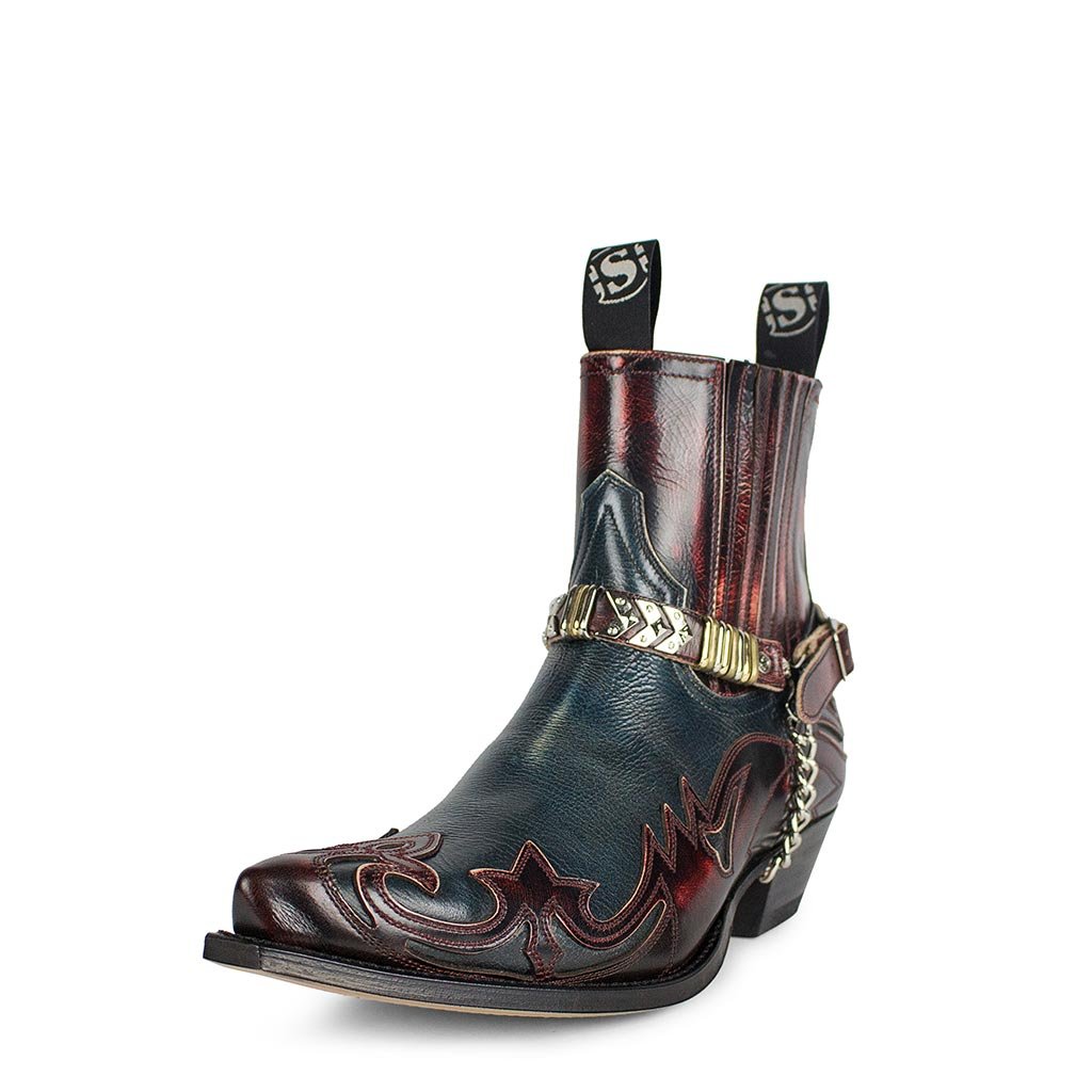 sendra-boots-4660-cuervo-cowboy-botin-rot-blau-hurrican image 2