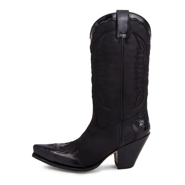sendra-boots-2560-gorca-flora-nobuk-damen-cowboystiefel-schwarz image 1