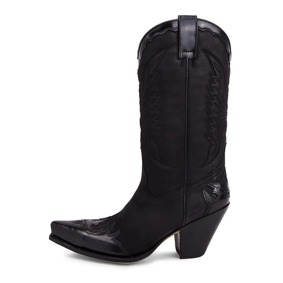 sendra-boots-2560-gorca-flora-nobuk-damen-cowboystiefel-schwarz image 1