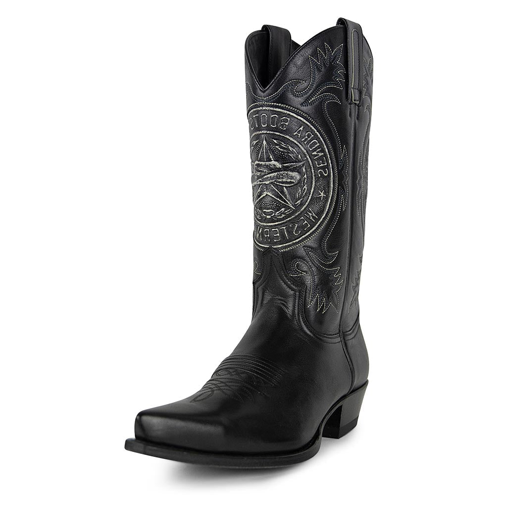 sendra-boots-2587-cuervo-salvaje-negro-cowboystiefel-spitz image 2