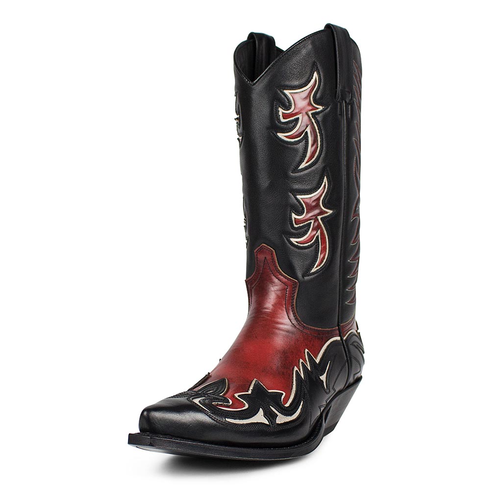 sendra-boots-17203-cuervo-herren-cowboystiefel-rot-schwarz image 2