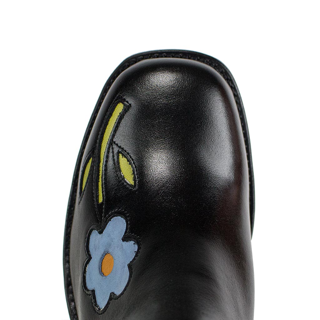 sendra-boots-4755-toledo-nappa-baly-negra-damen-biker-stiefel-mit-blumenstick image 5