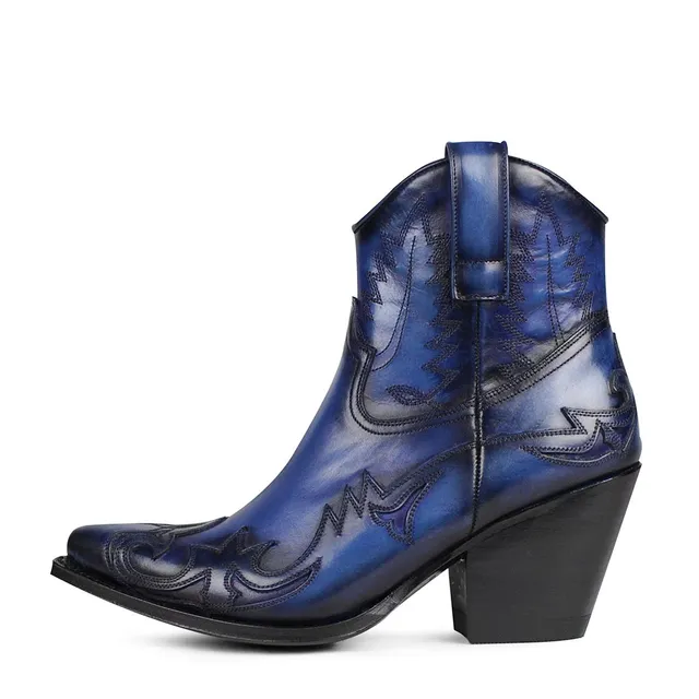 sendra-boots-16695-lula-hand-paint-crust-blue-handbemalte-stiefel image 1