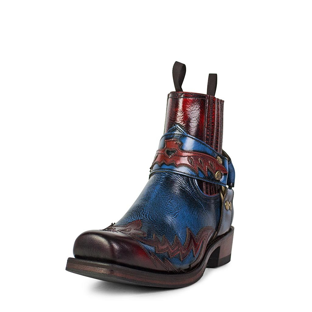 sendra-boots-13887-blues-hurricane-biker-stiefelette-blau-rot image 2