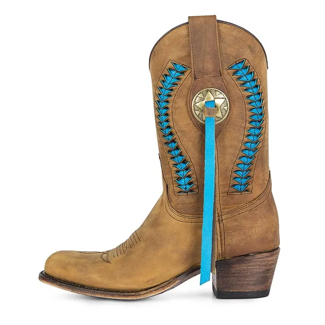 sendra-boots-10041-debora-nl-flota-ours-lavado-damen-cowboystiefel-braun-t-rkis image 1