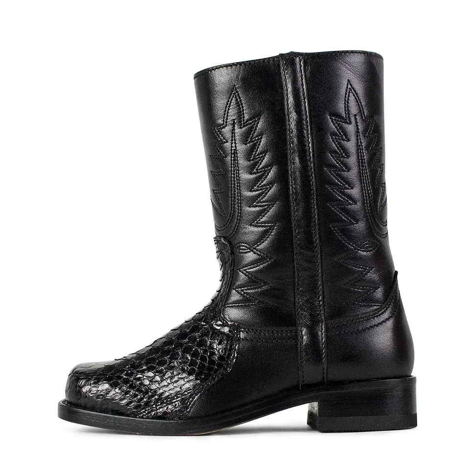 sendra-boots-5873n-kidy-piton-barr-negro-kinder-cowboy-stiefel-mit-pythonleder-s image 1