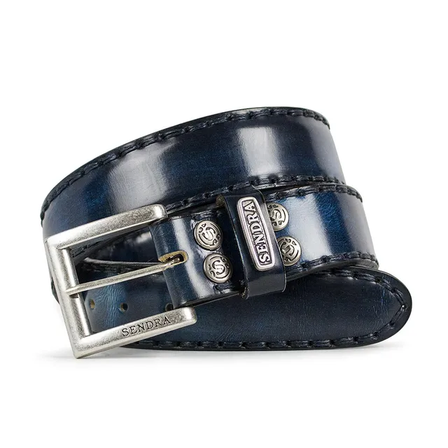 sendra-boots-8563-denver-lederg-rtel-blau image 1