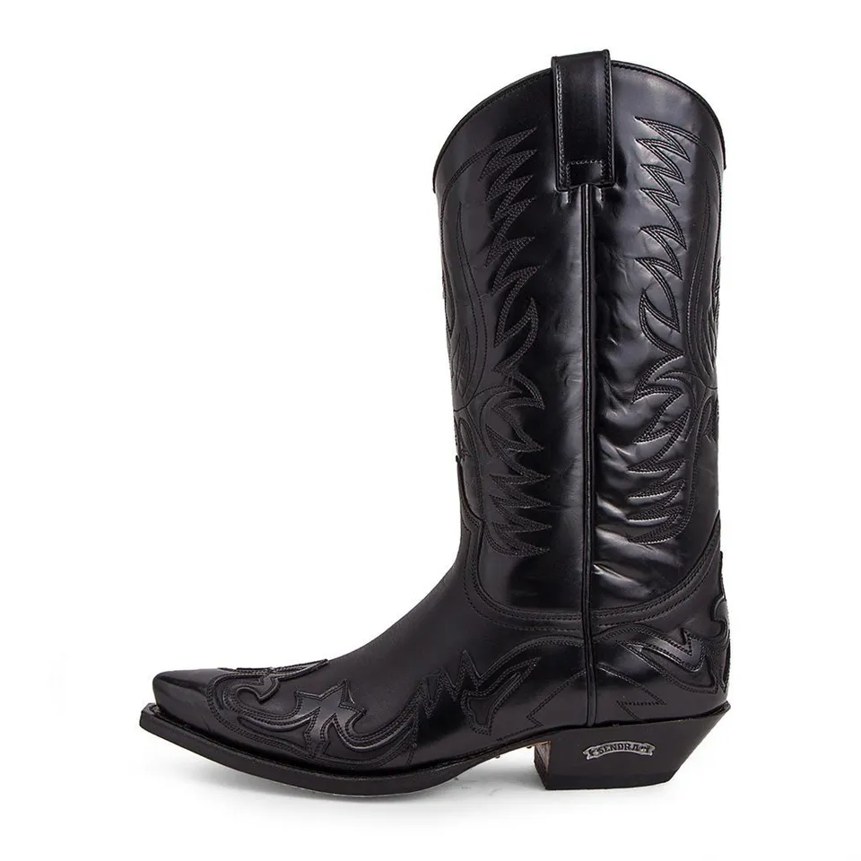 sendra-boots-3241-cuervo-western-stiefel-schwarz-glanz-matt image 1