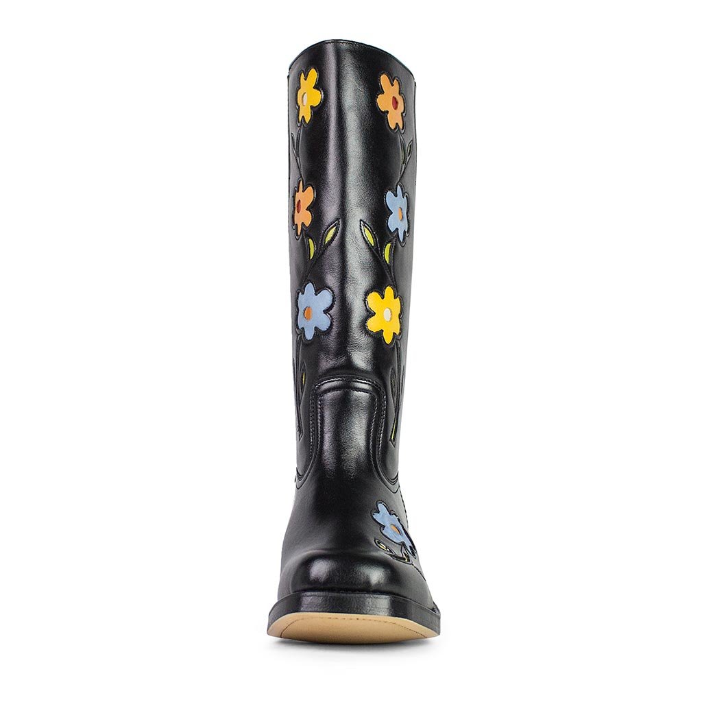 sendra-boots-4755-toledo-nappa-baly-negra-damen-biker-stiefel-mit-blumenstick image 3