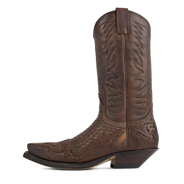sendra-boots-s0049-3241-cuervo-marron-trenzado-cowboystiefel-damen image 1