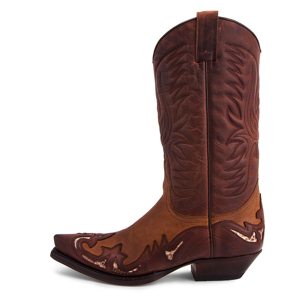 sendra-boots-3242-cuervo-sprinter-python-cowboystiefel-braun image 1