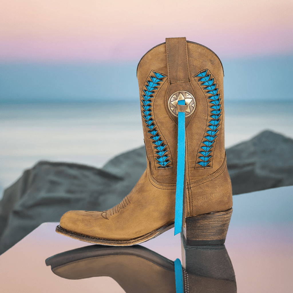 sendra-boots-10041-debora-nl-flota-ours-lavado-damen-cowboystiefel-braun-t-rkis image 2