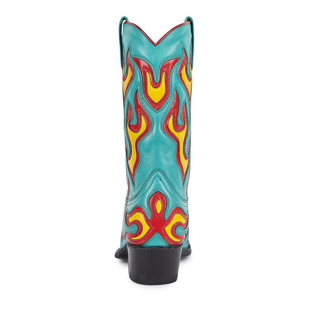 sendra-boots-6149-judy-nappa-turquesa-cowboy-boots-mit-flammen-design image 4