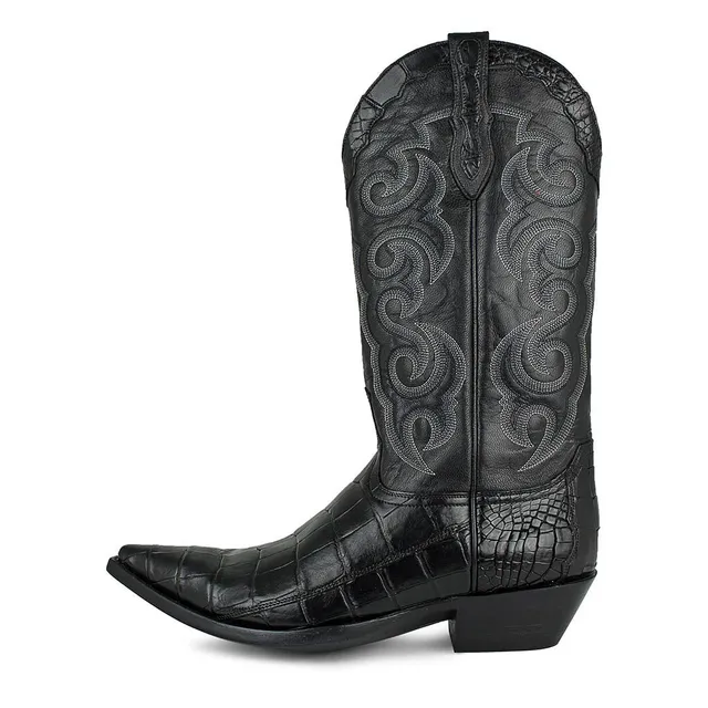 sendra-boots-texas-cocodrilo-belly-negro-exotic-stiefel image 1
