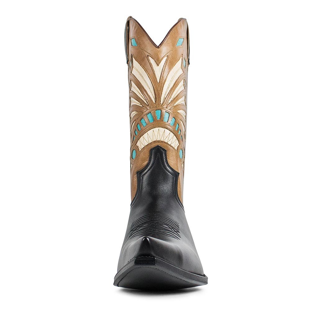 sendra-boots-5071-cuervo-cowboy-stiefel-nappa-schwarz-braun image 3