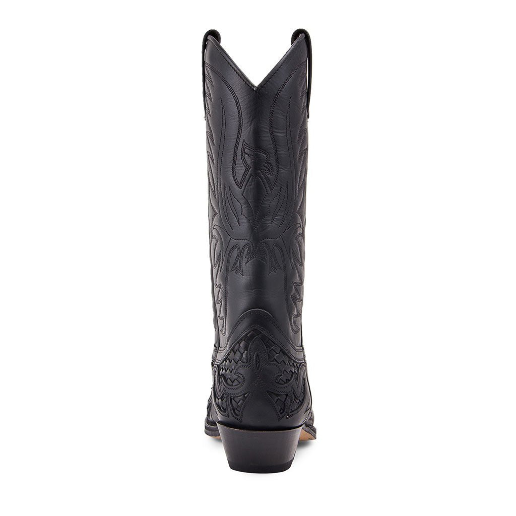 sendra-boots-3241-cuervo-pull-oil-negro-cowboystiefel-schwarz-geflochten image 4