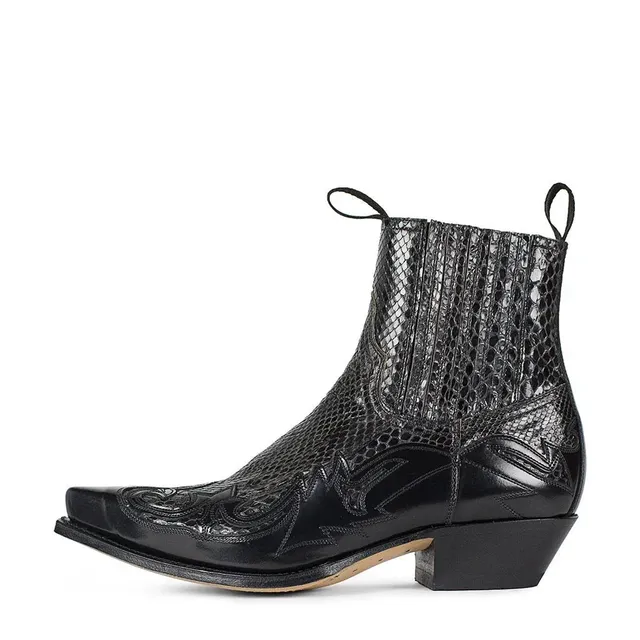 sendra-boots-4660p-cuervo-piton-exotic-stiefel-dunkelbraun-glanz-gr-e-44 image 1