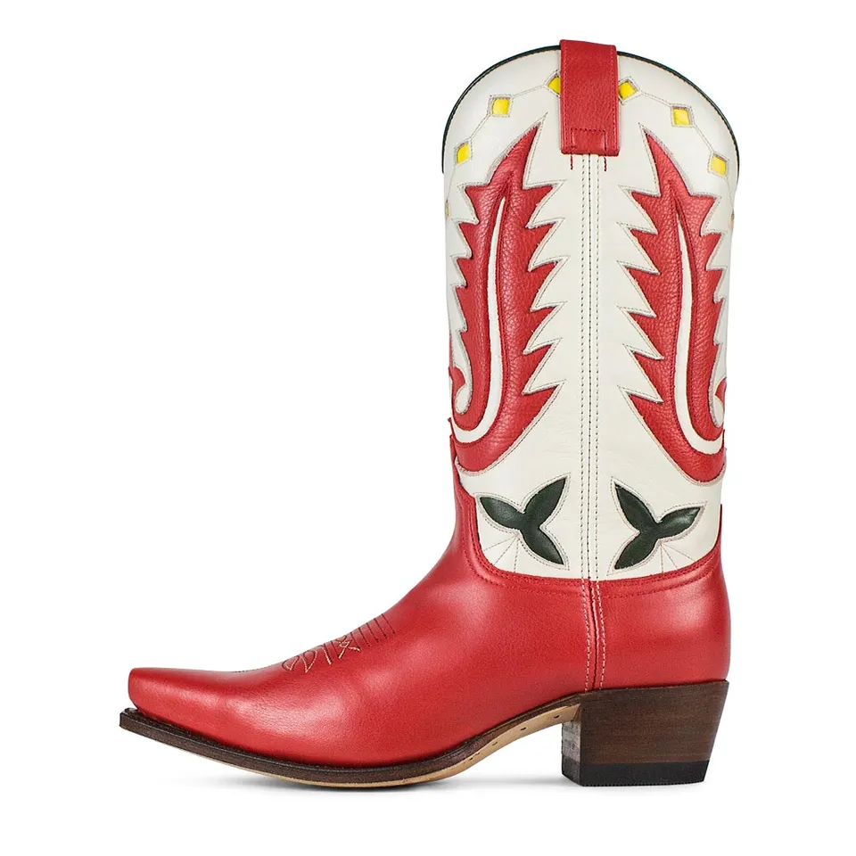 sendra-boots-17650-judy-salvaje-fragola-cowboy-stiefel-wei-rot-4-5-cm image 1