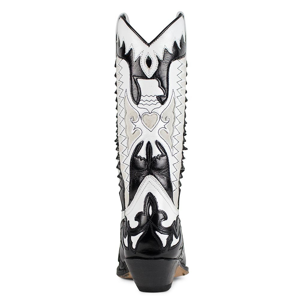 sendra-boots-3840-cuervo-cowboystiefel-laca-negro-hielo-schwarz-wei image 4