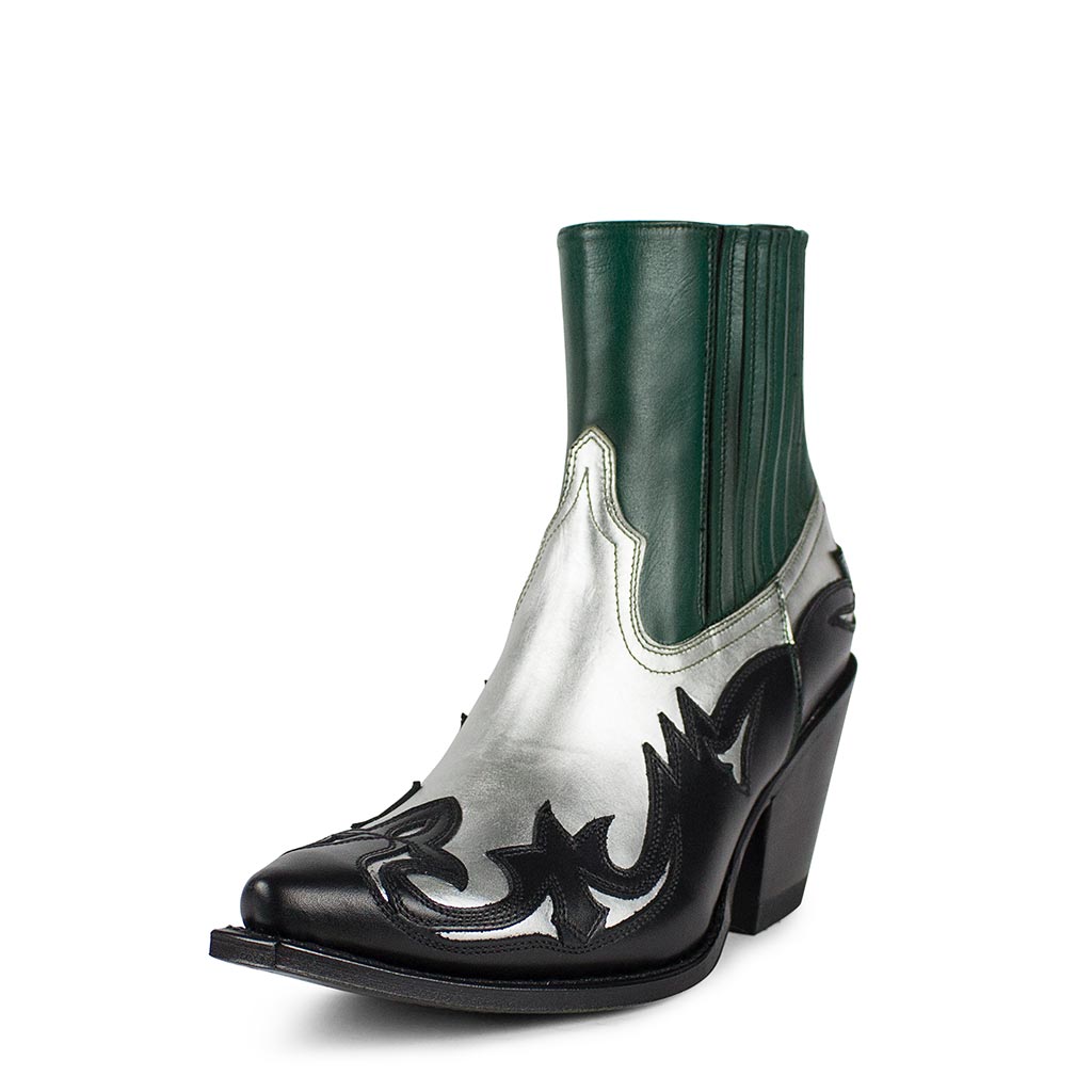 sendra-boots-16598-lula-laminado-plata-pinto-box-verde-pinto-damenstiefel image 2