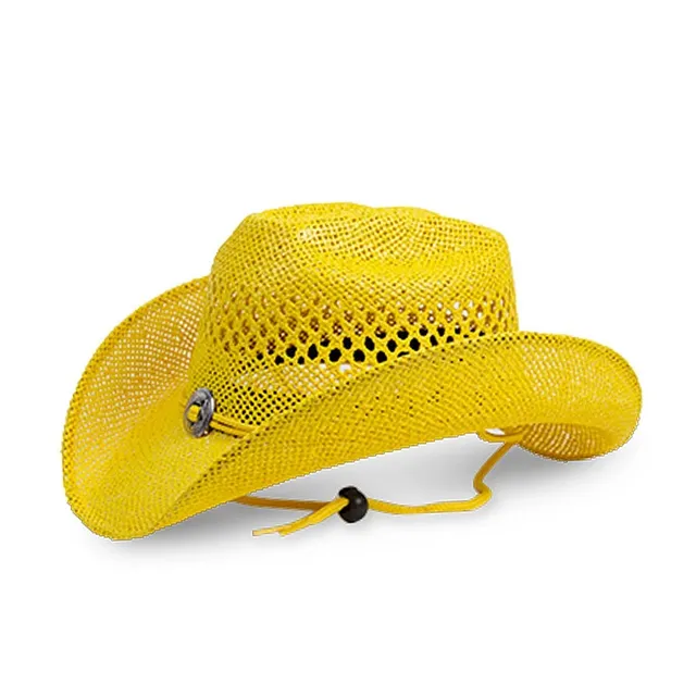 sendra-flor-amarillo-country-hut-strohhut-gelb-western-strohhut image 1