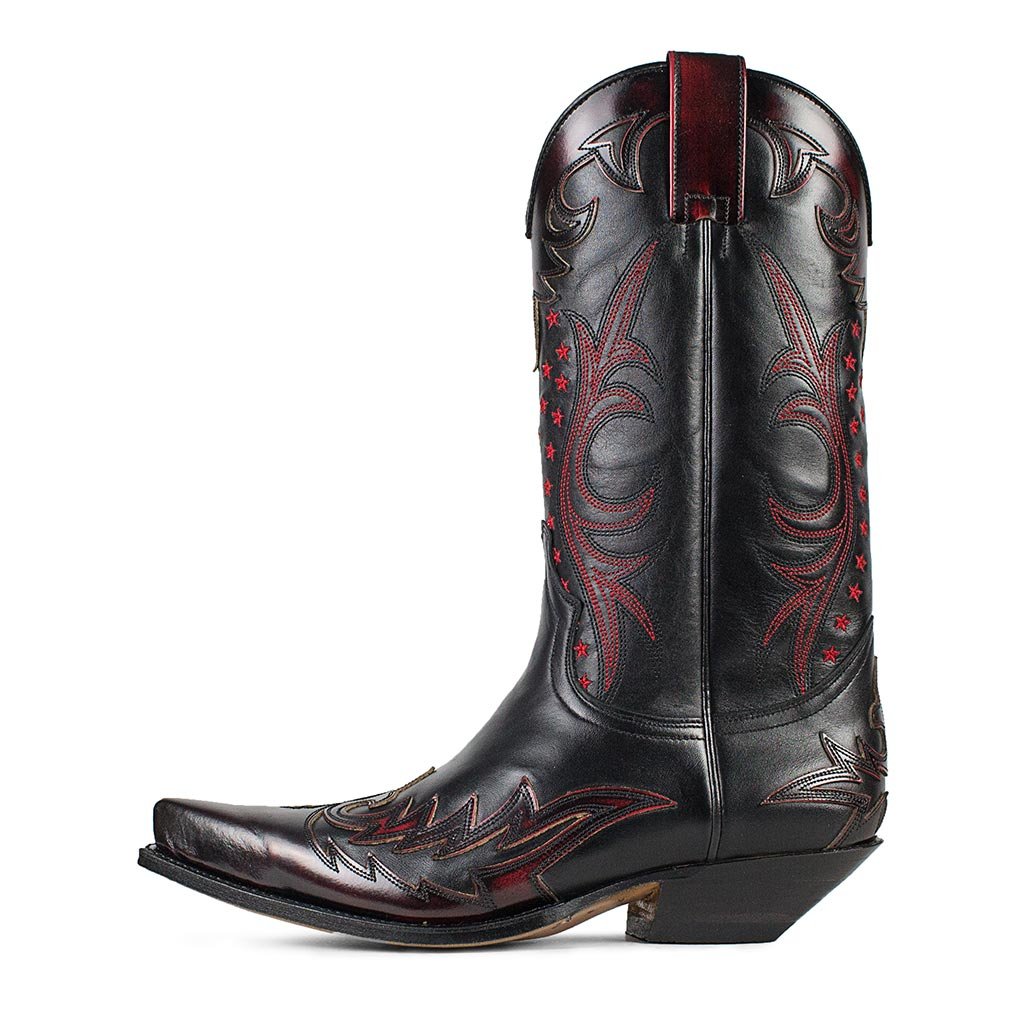 sendra-boots-s0129-9768-cuervo-cowboystiefel-damen-rot-schwarz image 1
