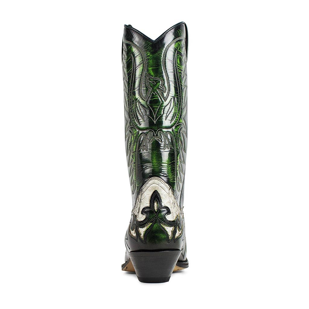 sendra-boots-3241p-cuervo-pit-n-barr-blanco-negro-denver-verde-exotikstiefel image 4