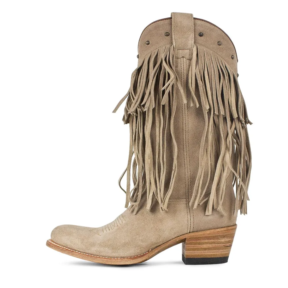 sendra-boots-11451-debora-serr-firence-bamby-cowboy-stiefel-beige-mit-fransen image 1