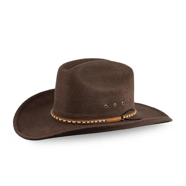 sendra-boots-sombrero-americano-marron-western-hut-in-braun-aus-filz image 1