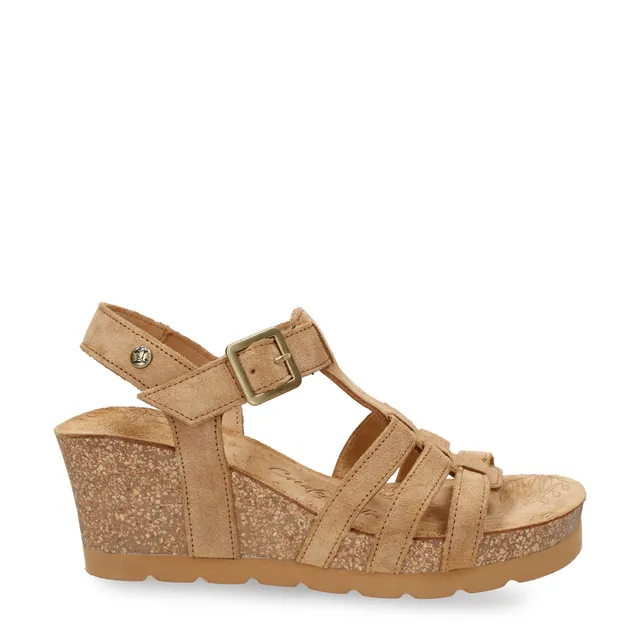 panama-jack-vero-b1-velour-cuero-keilsandalette-camel image 1