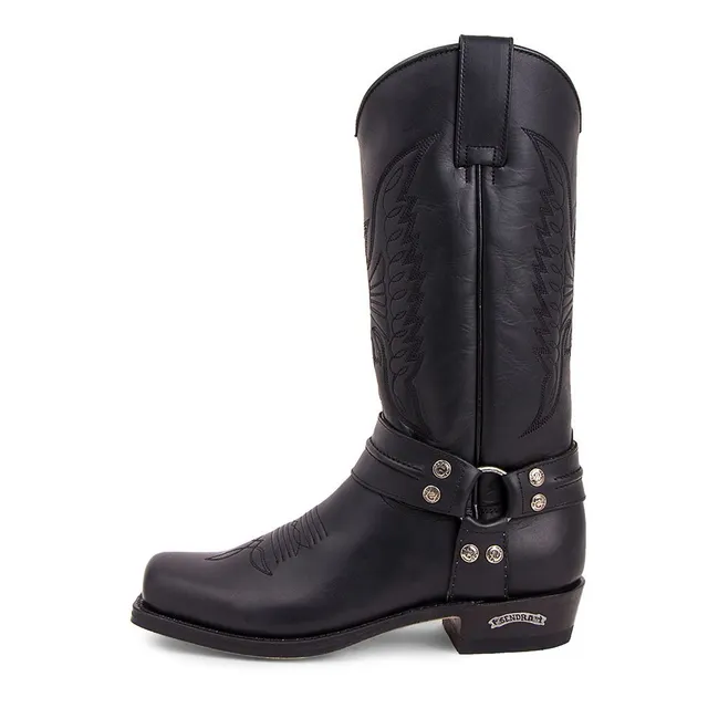 sendra-boots-2621-pete-pull-oil-biker-cowboystiefel-schwarz image 1