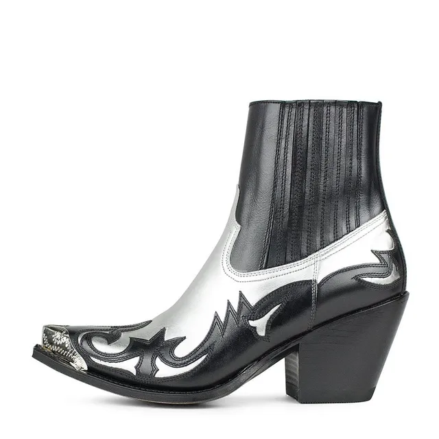 sendra-boots-16598-lula-laminado-plata-damen-bot-n-schwarz-silber image 1