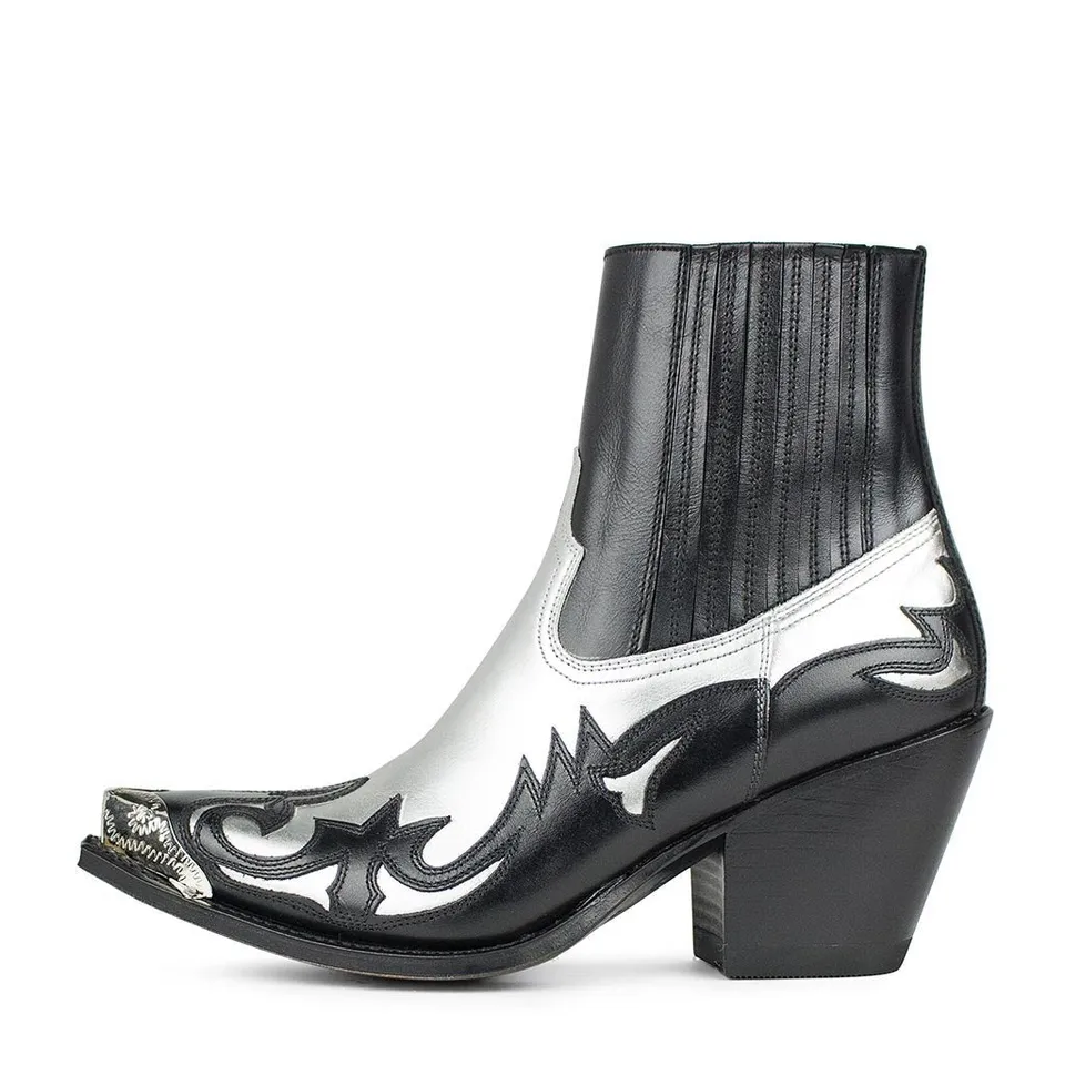 sendra-boots-16598-lula-laminado-plata-damen-bot-n-schwarz-silber image 1