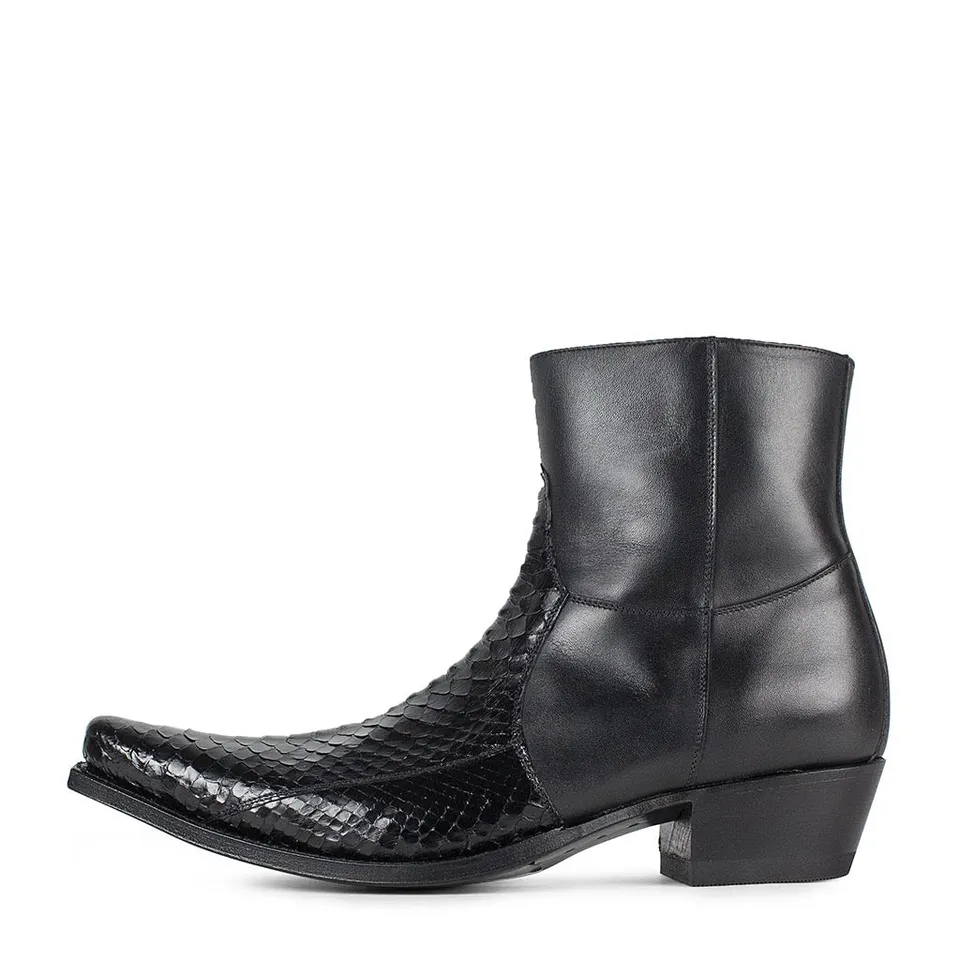 sendra-boots-s0083-4701-mittel-python-schwarz-exotic-stiefel-herren image 1