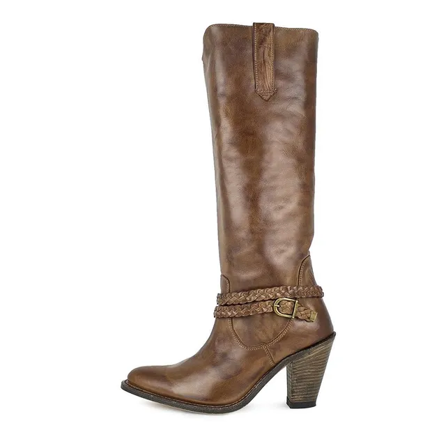 sendra-boots-6616-newf-damenstiefel-schwarz-messing-9-cm image 1