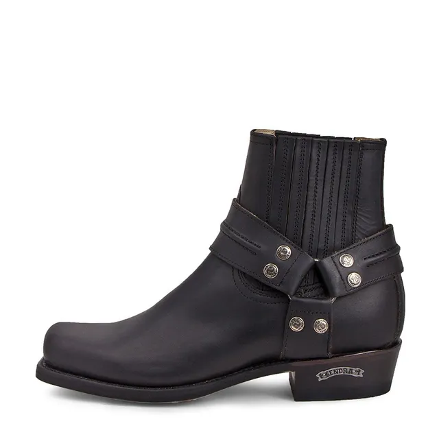 sendra-boots-2746-pete-pull-oil-negro-cowboy-stiefelette-aus-schwarzem-leder-mit image 1