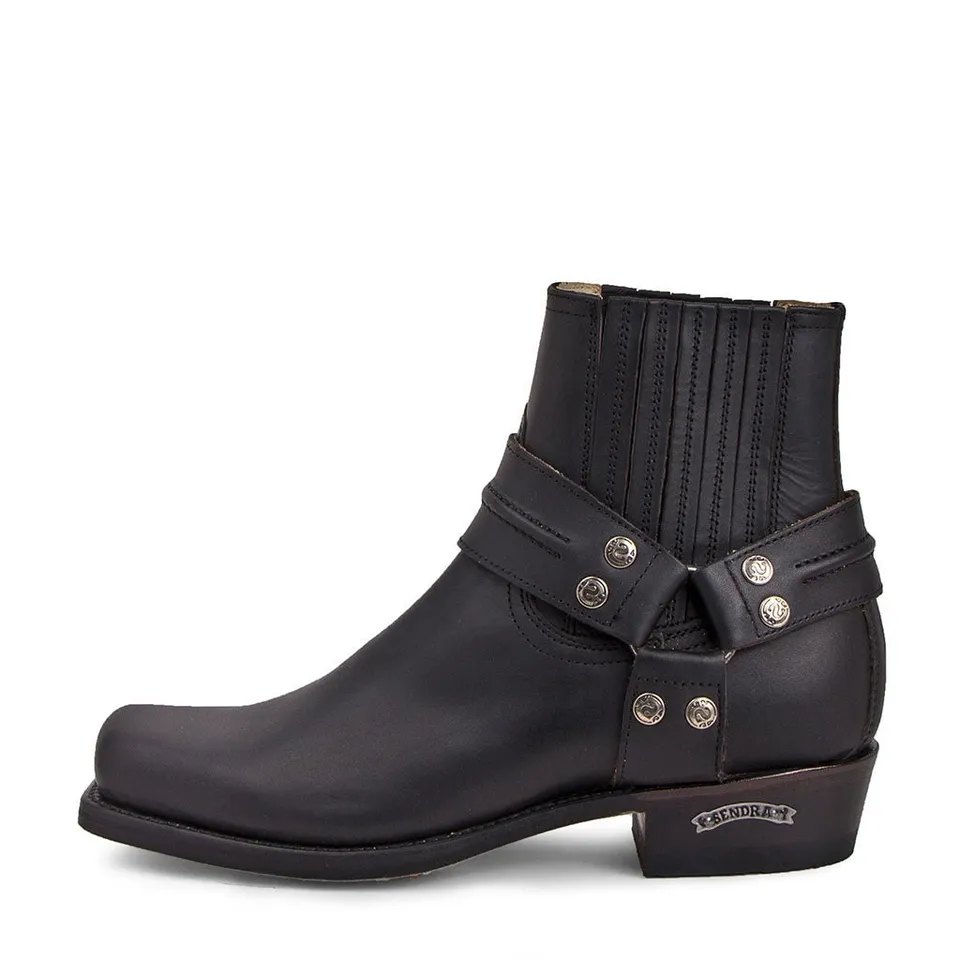 sendra-boots-2746-pete-pull-oil-negro-cowboy-stiefelette-aus-schwarzem-leder-mit image 1
