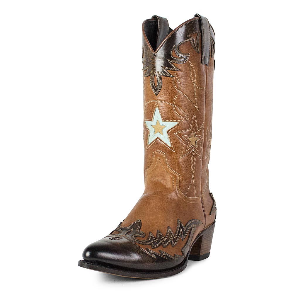 sendra-boots-12714-lia-olimpia-cowboy-damen-lavado-estrella-beige image 2