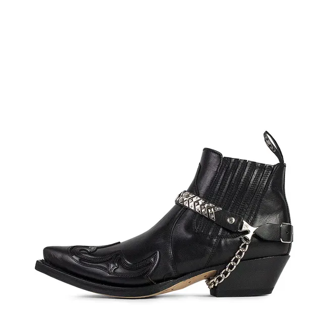 sendra-8024-cuervo-herren-cowboy-stiefelette-schwarz image 1