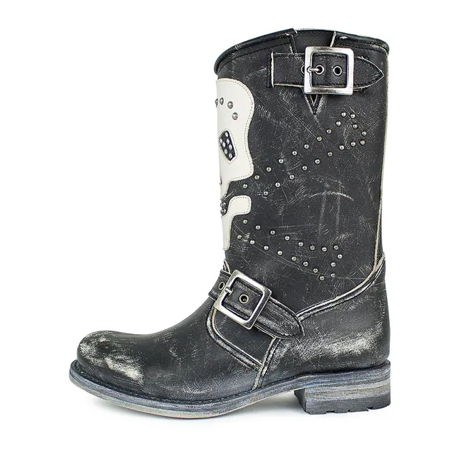 sendra-boots-10880-chiquita-biker-boot-schwarz-skull image 1