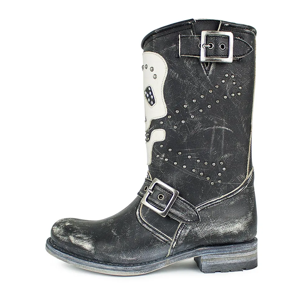 sendra-boots-10880-chiquita-biker-boot-schwarz-skull image 1