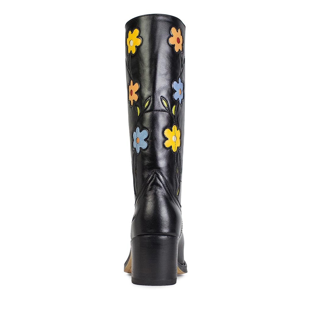 sendra-boots-4755-toledo-nappa-baly-negra-damen-biker-stiefel-mit-blumenstick image 4