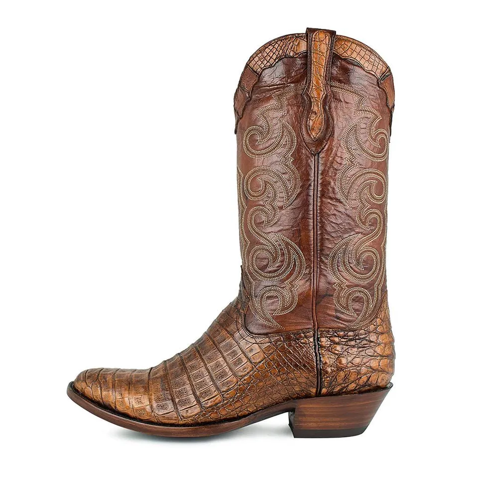 sendra-boots-rodeo-caiman-belly-cognac-exotic-boots image 1