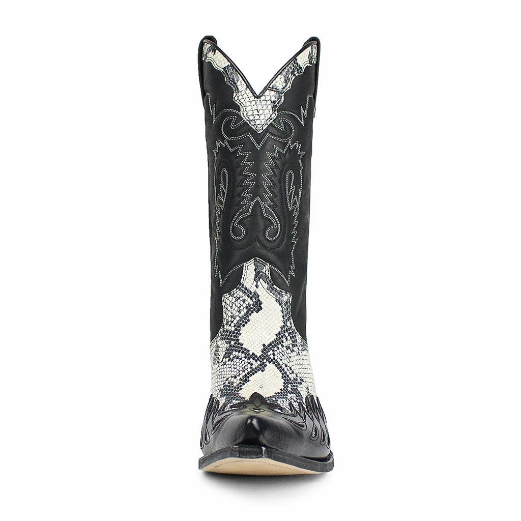 sendra-boots-2620-cuervo-picara-imit-negro-cowboystiefel-schwarz-wei image 3