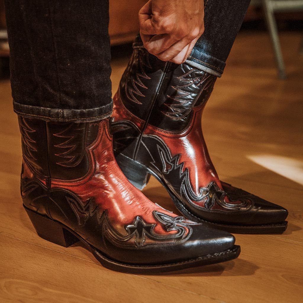 sendra-boots-3241-cuervo-rojo-negro-westernstiefel image 5